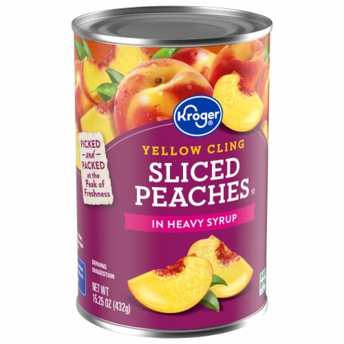 Kroger® Canned Yellow Cling Sliced Peaches in Heavy Syrup Perspective: back