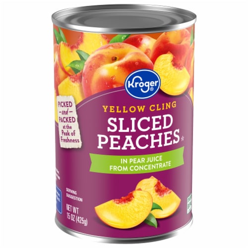 Kroger® Canned Yellow Cling Sliced Peaches in Pear Juice Perspective: back
