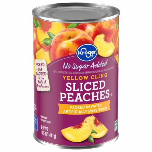 Kroger® Canned Yellow Cling Sliced Peaches No Sugar Added Perspective: back