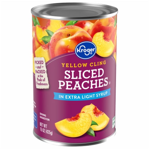 Kroger® Canned Yellow Cling Sliced Peaches in Extra Light Syrup Perspective: back