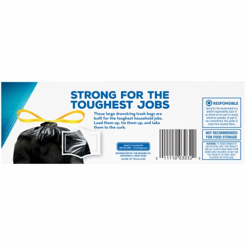 Hefty® Strong Multipurpose 30-Gallon Large Drawstring Trash Bags Mega Pack,  56 ct - Kroger