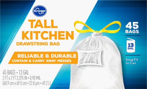 Kroger® Tall 13 Gallon Kitchen Drawstring Bags Perspective: back