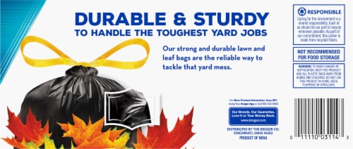 Kroger® 39 Gallon Lawn & Leaf Drawstring Bags Perspective: back