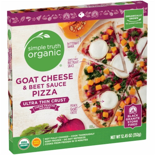 Simple Truth Organic® Goat Cheese & Beet Sauce Ultra-Thin Crust Frozen Pizza Perspective: back