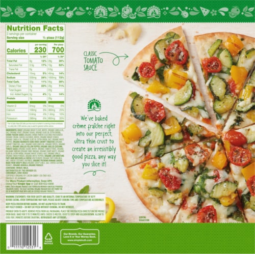 Simple Truth Organic® Italian Vegetable Ultra Thin Crust Frozen Pizza Perspective: back