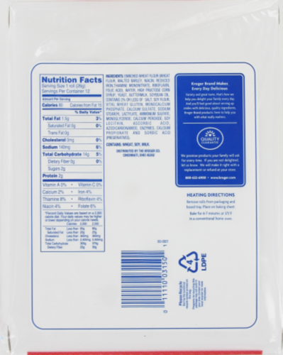Kroger® Brown N Serve Buttermilk Twin Rolls Perspective: back