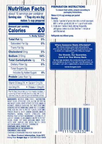 Kroger® Brown Gravy Mix Perspective: back