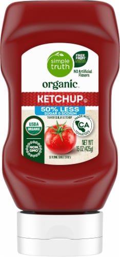 Simple Truth Organic® Reduced Sugar & Sodium Tomato Ketchup Perspective: back