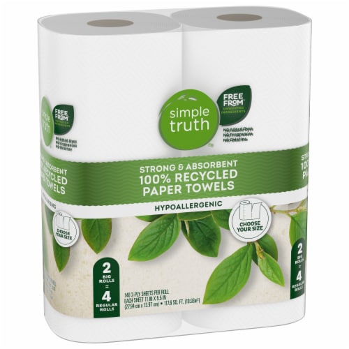 Simple Truth 100% Recycled Paper Towels Perspective: back