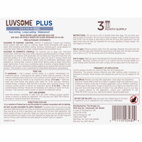 Luvsome® Plus Flea & Tick Dog Treatment Perspective: back