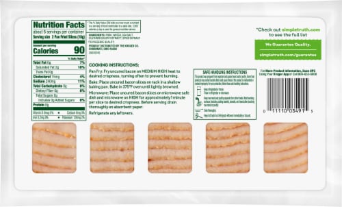 Simple Truth® No Sugar Uncured Hardwood Smoked Bacon Perspective: back