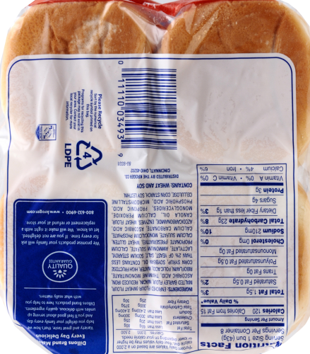 Dillons White Hamburger Buns Perspective: back