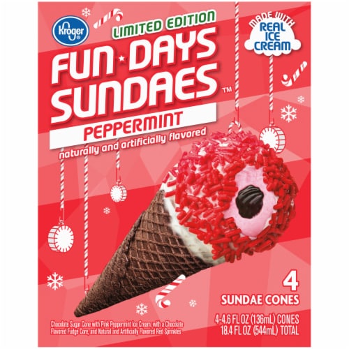 Kroger® Fun-Days Sundaes Limited Edition Peppermint Sundae Cones Perspective: back