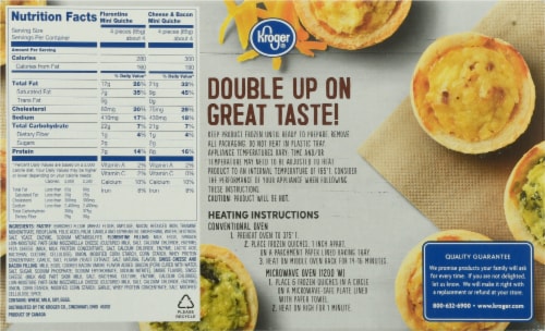 Kroger® Florentine and Cheese & Bacon Mini Quiche Duo Perspective: back