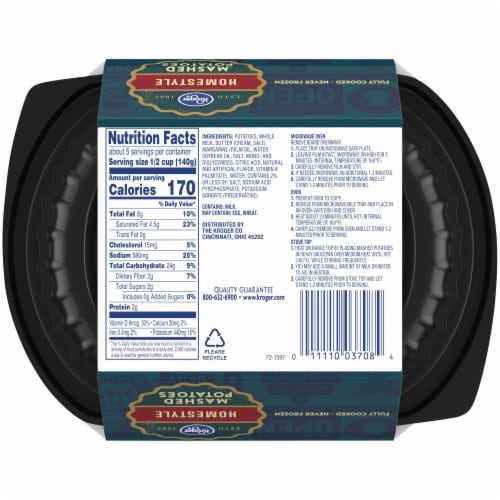 Kroger® Homestyle Mashed Potatoes Tub Perspective: back