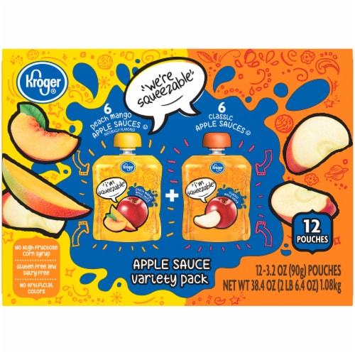 Kroger® Classic & Peach Mango Applesauce Variety Pack Perspective: back