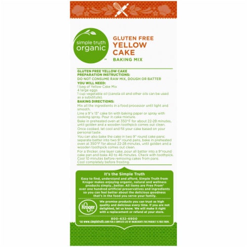 Simple Truth Organic™ Gluten Free Yellow Cake Baking Mix Perspective: back