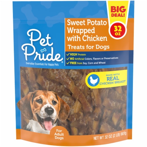 Pet Pride® Sweet Potato Wrapped with Chicken Jerky Dog Treats BIG DEAL! Perspective: back