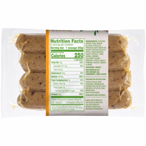 Simple Truth™ Plant-Based Meatless Kielbasa Sausage Perspective: back