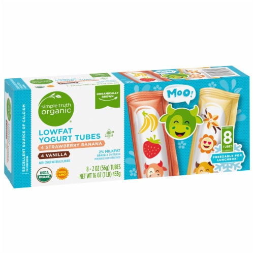 Simple Truth Organic® Strawberry Banana & Vanilla Kids Low Fat Yogurt Tubes Perspective: back