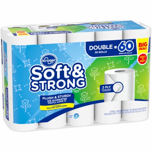 Kroger® Soft & Strong Toilet Paper Double Roll BIG DEAL! Perspective: back