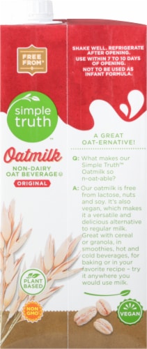Simple Truth™ Dairy Free Shelf Stable Original Oat Milk Quart Perspective: back