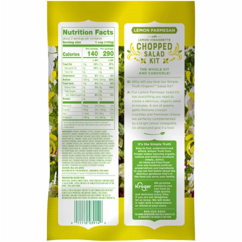 Simple Truth Organic™ Lemon Parmesan with Lemon Vinaigrette Chopped Salad Kit Perspective: back