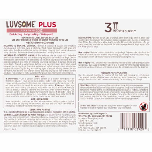 Luvsome® Plus Flea & Tick for Dogs Perspective: back