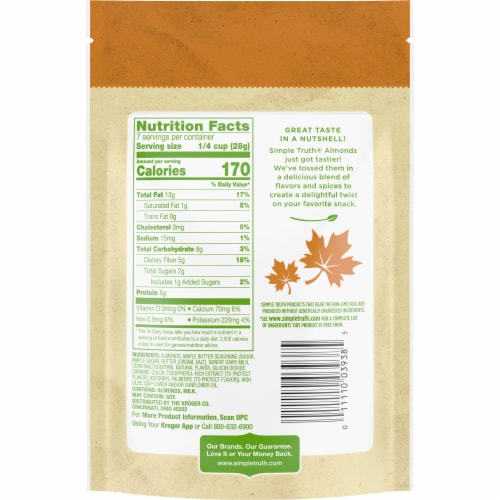 Simple Truth™ Maple Butter Flavored Almonds Perspective: back