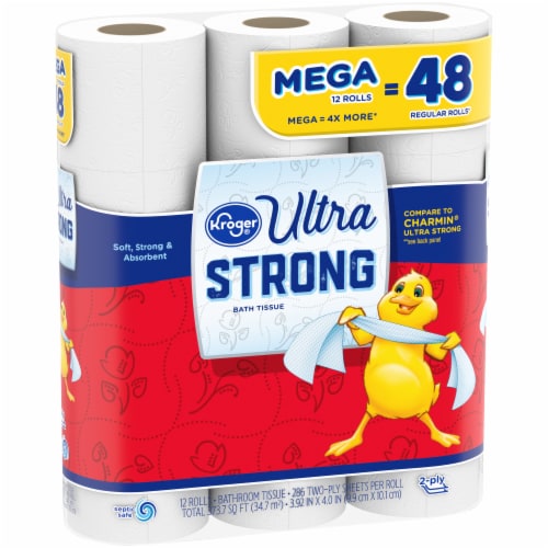 Kroger® Ultra Strong Toilet Paper Mega Roll Perspective: back