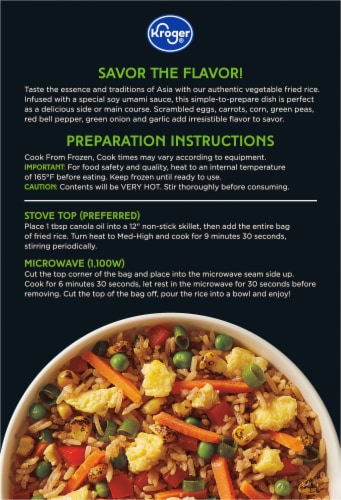 Kroger® Chinese Inspirations Vegetable Fried Rice Frozen Meal Perspective: back