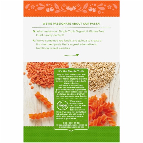 Simple Truth Organic® Gluten Free Red Lentil & Quinoa Fusilli Pasta Perspective: back