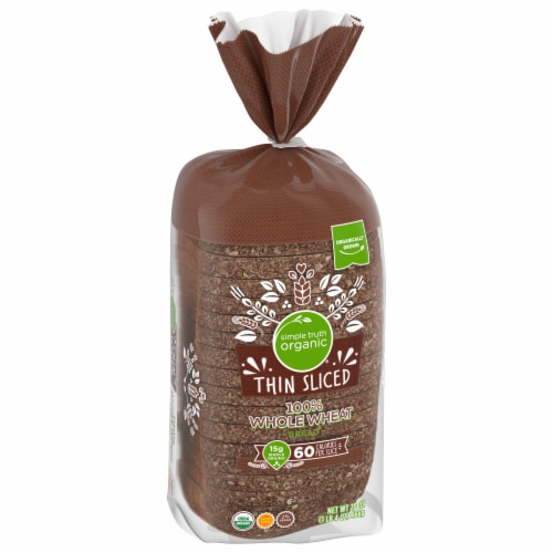 Simple Truth Organic® 100% Whole Wheat Bread Thin Sliced Perspective: back