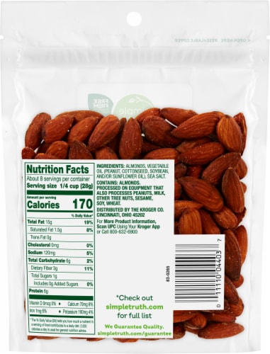Simple Truth® Sea Salt Roasted Almond Nuts Perspective: back