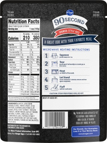 Kroger® 90 Second Spanish Rice Pouch Perspective: back