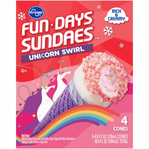 Kroger® Fun Days Sundaes™ Unicorn Swirl Sundae Cones Perspective: back