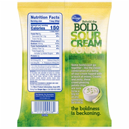 Kroger® Sour Cream & Onion Potato Chips Perspective: back
