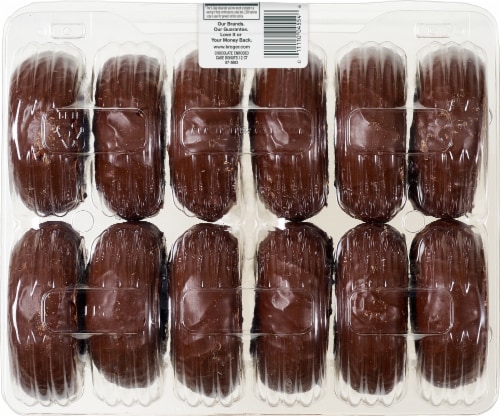 Bakery Fresh Chocolate Coated Cake Donuts Perspective: back