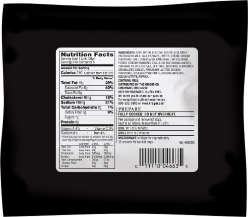 Private Selection™ All-Beef and Wisconsin Cheddar Hot Dogs Perspective: back