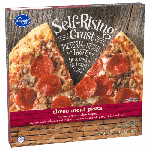 Kroger® Self-Rising Crust Three Meat Frozen Pizza Perspective: back