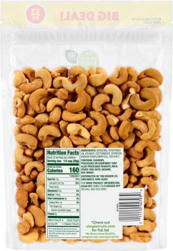 Simple Truth Sea Salt Roasted Cashews BIG Deal! Perspective: back