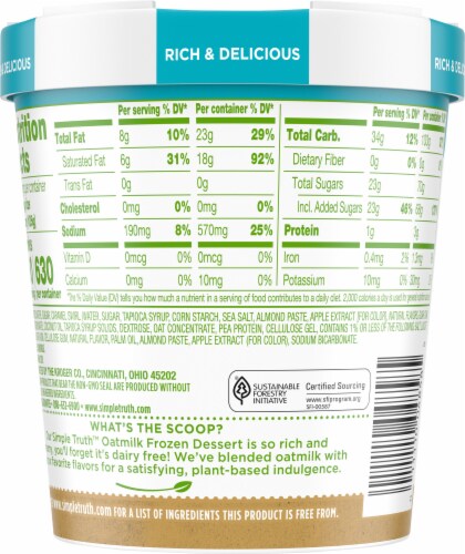 Simple Truth™ Sea Salt Caramel Oatmilk Dairy Free Frozen Dessert Perspective: back