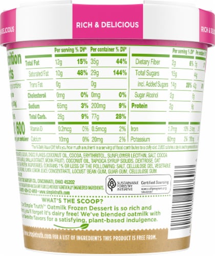 Simple Truth™ Black Raspberry Chip Oatmilk Dairy Free Frozen Dessert Perspective: back