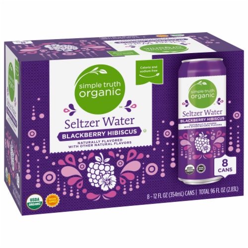 Simple Truth Organic™ Naturally Flavored Blackberry Hibiscus Seltzer Water Perspective: back