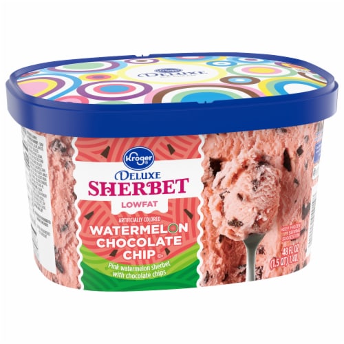 Kroger® Deluxe Lowfat Watermelon Chocolate Chip Sherbert Perspective: back