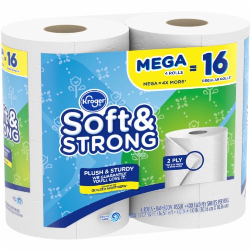 Kroger® Soft & Strong Toilet Paper Mega Roll Perspective: back