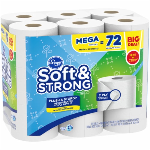 Kroger® Soft & Strong Toilet Paper Mega Roll BIG DEAL! Perspective: back