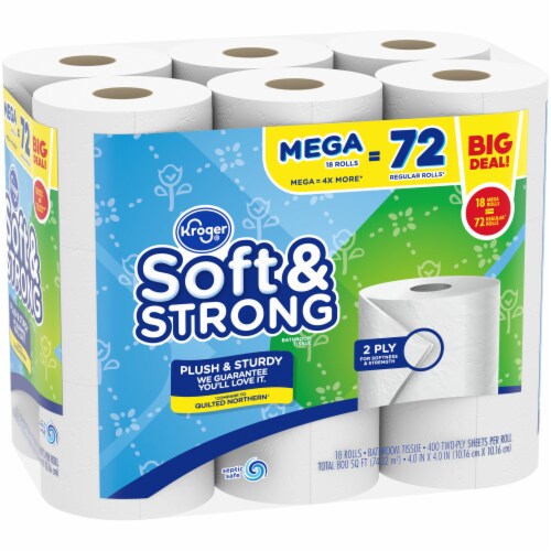 Kroger® Soft & Strong Toilet Paper Mega Roll BIG DEAL! Perspective: back