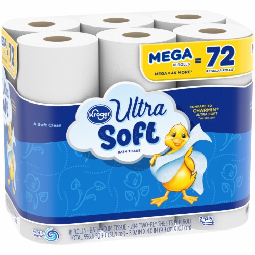 Kroger® Ultra Soft Toilet Paper Mega Roll Perspective: back