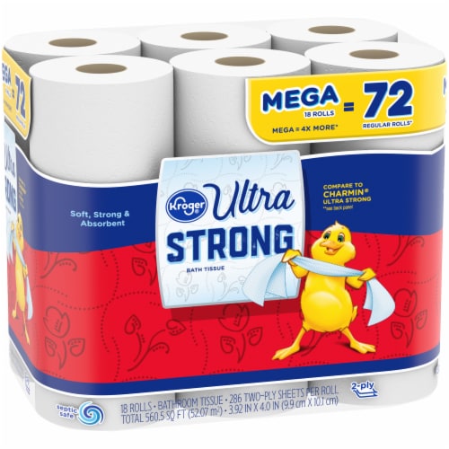 Kroger® Ultra Strong Toilet Paper Mega Roll Perspective: back